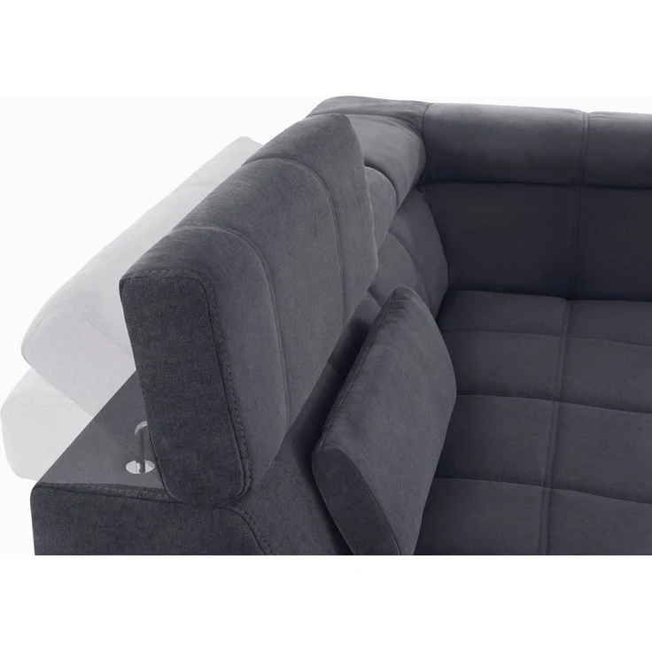 DOMO collection Wohnlandschaft Brandon viele Bezugsarten, auch in Cord und Leder, incl. Nierenkissen, mit Kopfteilverstellung, wahlweise Sitztiefenverstellung, U-Form – Bild 3