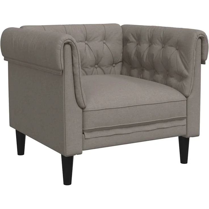 vidaXL Chesterfield-Sessel Taupe Stoff 372543 – Bild 2
