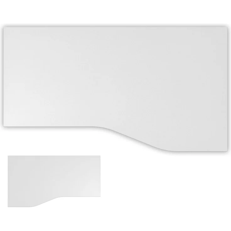 bümö Tischplatte 180x100 cm in weiß, Schreibtischplatte aus Holz, Holzplatte, Spanplatte kratzfest beschichtet, ABS-Kante, 120 kg Tragkraft für DIY Homeoffice & Co, PL-18-W