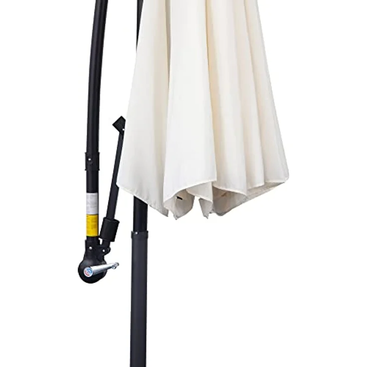 Outsunny Ampelschirm mit Handkurbel, Polyestergewebe, creme, 295 x 295 cm – Bild 10