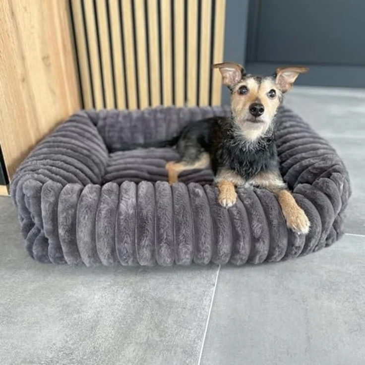 Wallace & Jones Tierbett Hundebett Mary, Hundekörbchen, weich, Breitcord Optik, ca. 51 x 46 x 15 cm – Bild 3