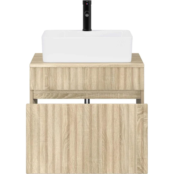 vidaXL Waschbeckenschrank Sonoma-Eiche 59 x 44,5 x 50 cm Holzwerkstoff 3404292 – Bild 3