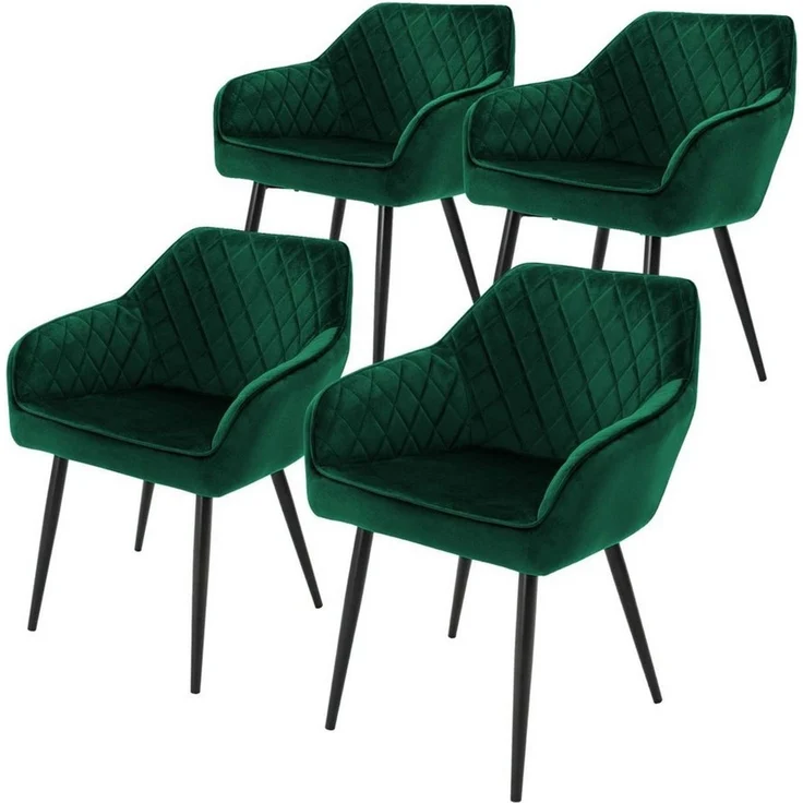 ML-DESIGN Stuhl Esszimmerstühle mit Rücken- & Armlehne moderne Design Küchenstühle (4 St), Polsterstuhl Esstischstühle 4er Set Samtbezug bis 120kg – Bild 1