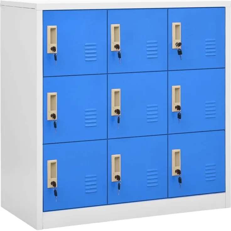 vidaXL Schließfachschrank Hellgrau und Blau 90 x 45 x 92,5 cm Stahl [336441]