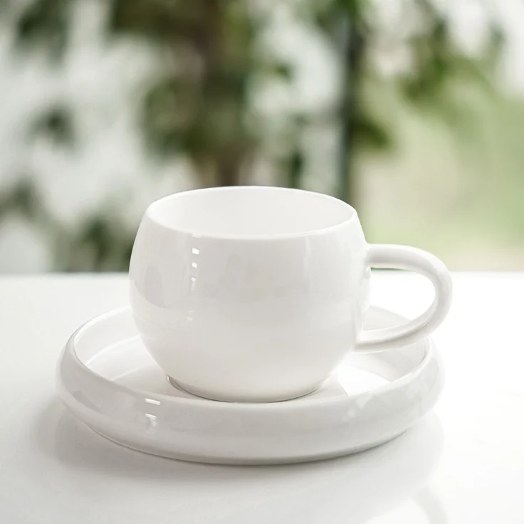 Lissa Bonna Kaffeetassen mit Untertellern - 12-teiliges-Set in Weiß, 215 ml – Bild 3