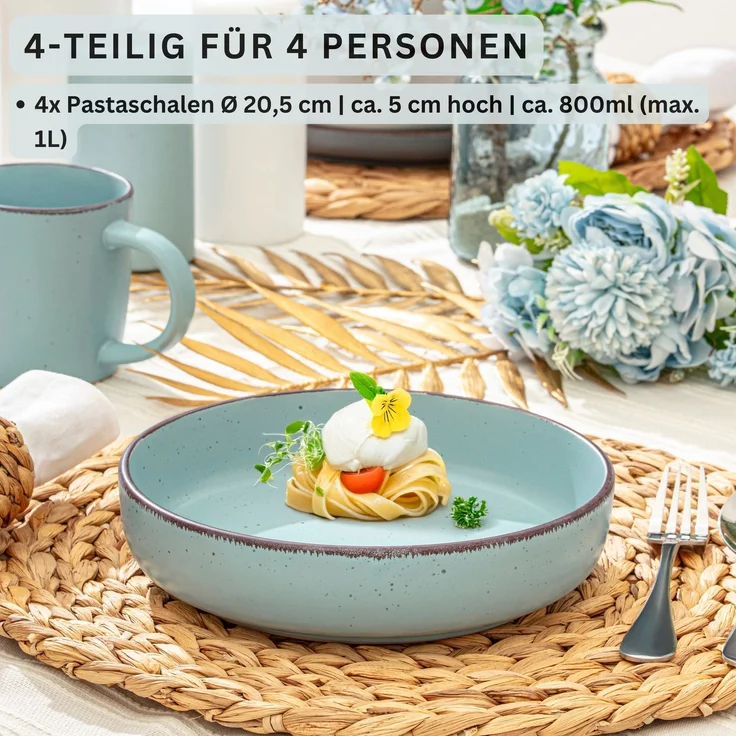 SÄNGER Steingut Pastaschalen Bombay Meeresboden 4 teilig – Bild 2