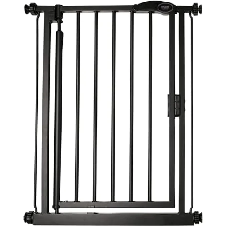 Bettacare Automatisch Schließendes Treppengitter, 61 cm - 66,5 cm, Mattschwarz, Extra schmal, Schmales Druckmontage-Sicherheitsgitter, Babygitter, Sicherheitsschranke für Türen, Flure und Räume – Bild 2