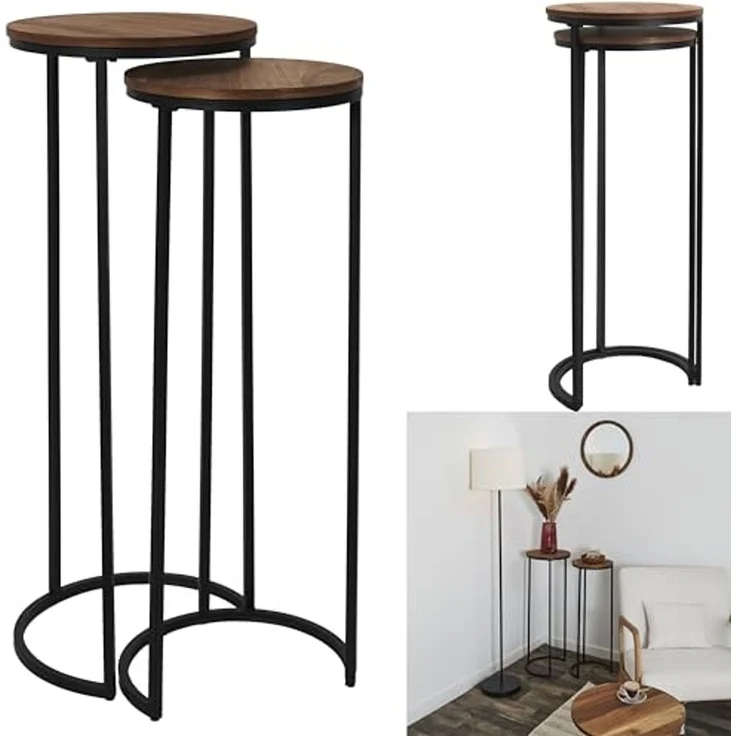 HOME DECO FACTORY, HD0289, Set mit 2 Nestpolstern, Softness-Kollektion, Möbel, Tisch und Schreibtisch, Konsole und Polster, 32,5 x 80 x 32,5 cm, Schwarzbraun – Bild 3