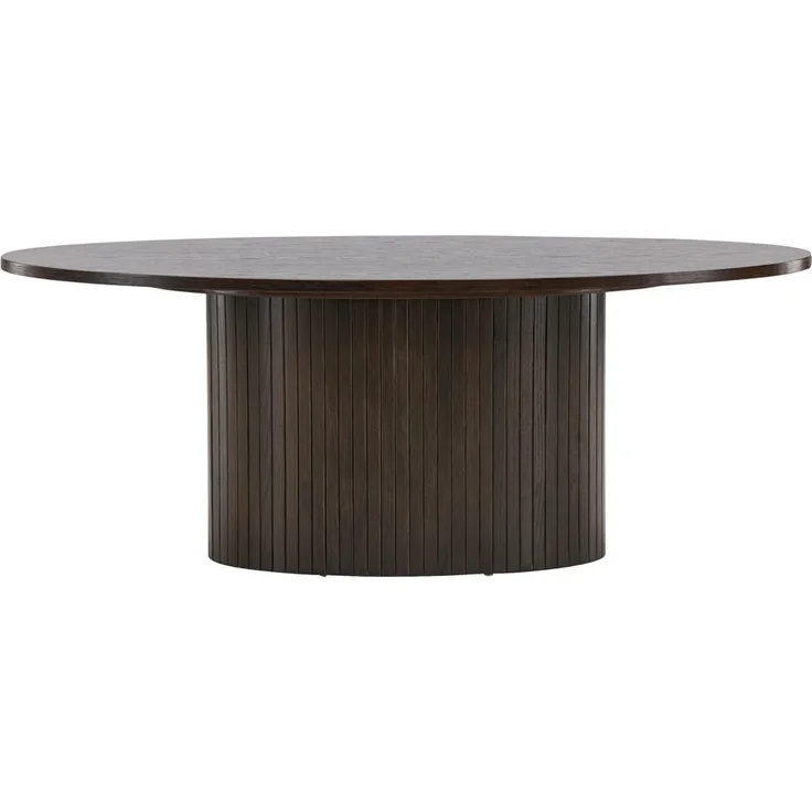 Livetastic Couchtisch Mokka, ovaler Holzwerkstoff-Tisch, 55x45x120 cm, zylindrisch für Wohnzimmer