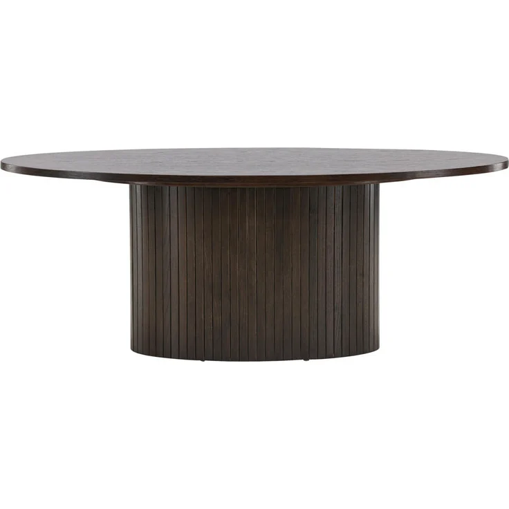 Livetastic Couchtisch Mokka, ovaler Holzwerkstoff-Tisch, 55x45x120 cm, zylindrisch für Wohnzimmer