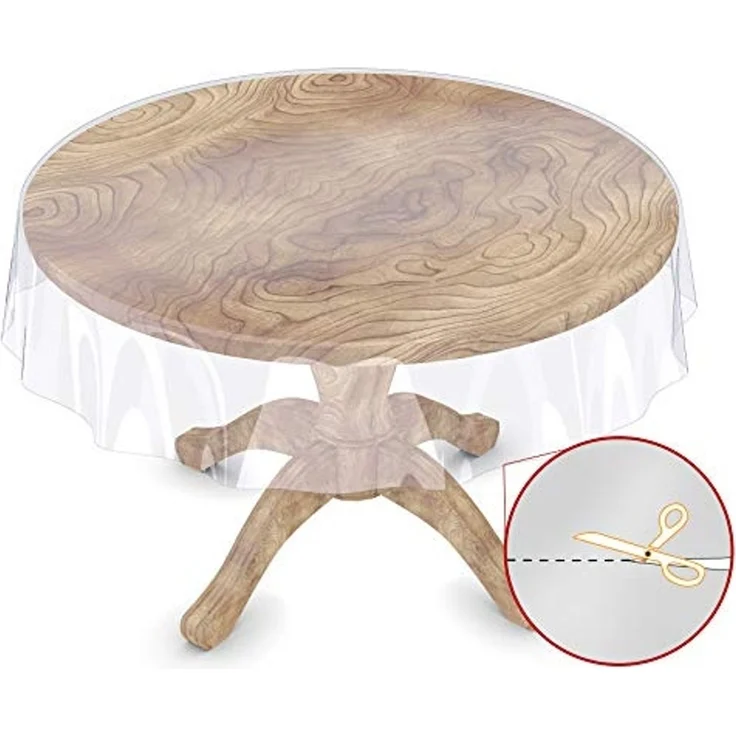 ANRO Tischdecke KLARA abwaschbar Tischfolie transparent Gartentischdecke 0,2mm (Einzelstück 1-tlg), wasserabweisend Durchsichtig Transparent Breite 140cm – Bild 3