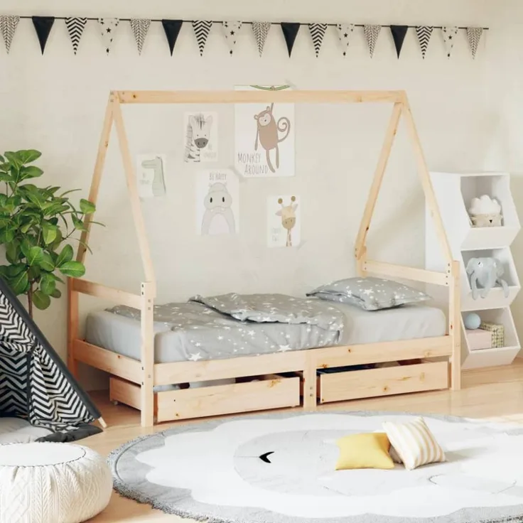 vidaXL Kinderbett mit Schubladen 80x160 cm Massivholz Kiefer 834474