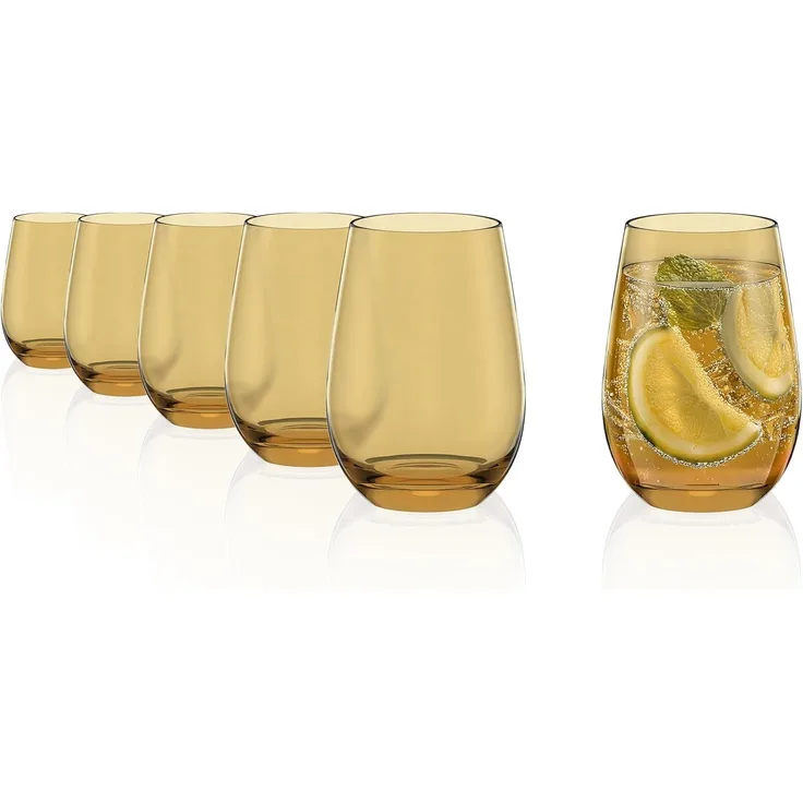 Stölzle Lausitz ELEMENTS Becher 465 ml bernstein 6er Set