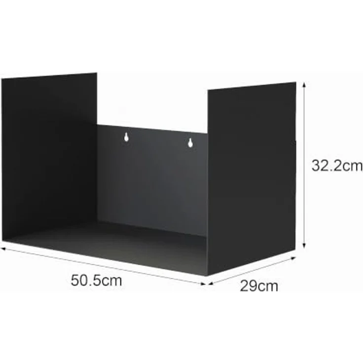 DanDiBo Kaminholzregal Innen Metall Schwarz Kaminholzständer mit Rückwand an der Wand Hängend 96432 Holzkorb Kaminholzhalter – Bild 2