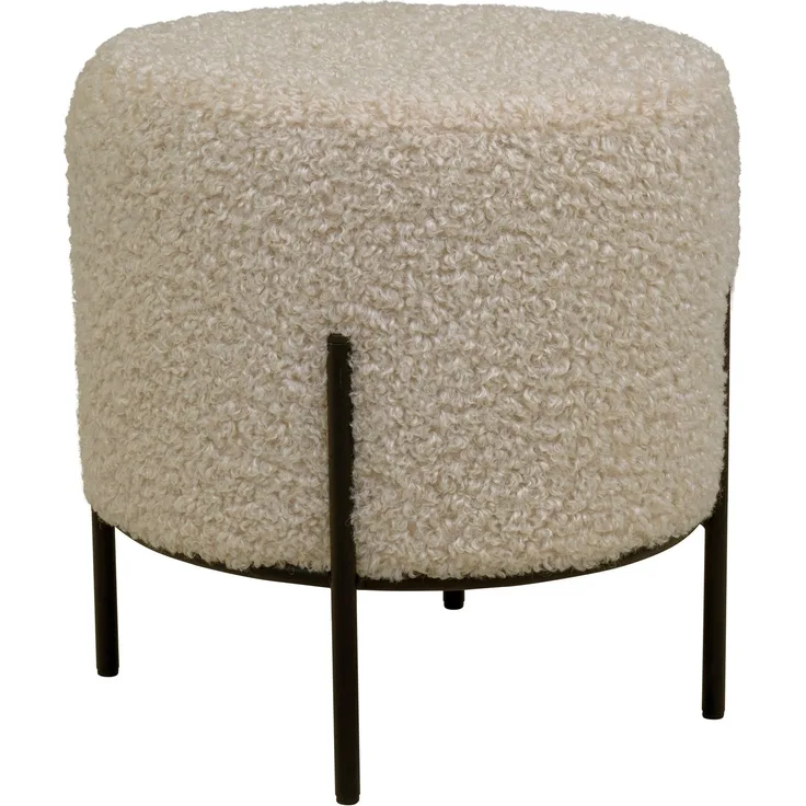 Pouf >Alford< in Grau braun, Stoff - 35,5x37x35,5cm (BxHxT)