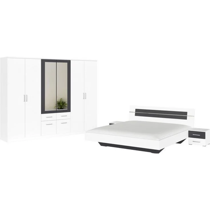 rauch Schlafzimmer-Set Komplettschlafzimmer Schlafzimmer BURANO mit Schrank in 3 Breiten, (Set, 4-tlg), Bett 180x200 cm und 2 Nachttischen MADE IN GERMANY – Bild 4