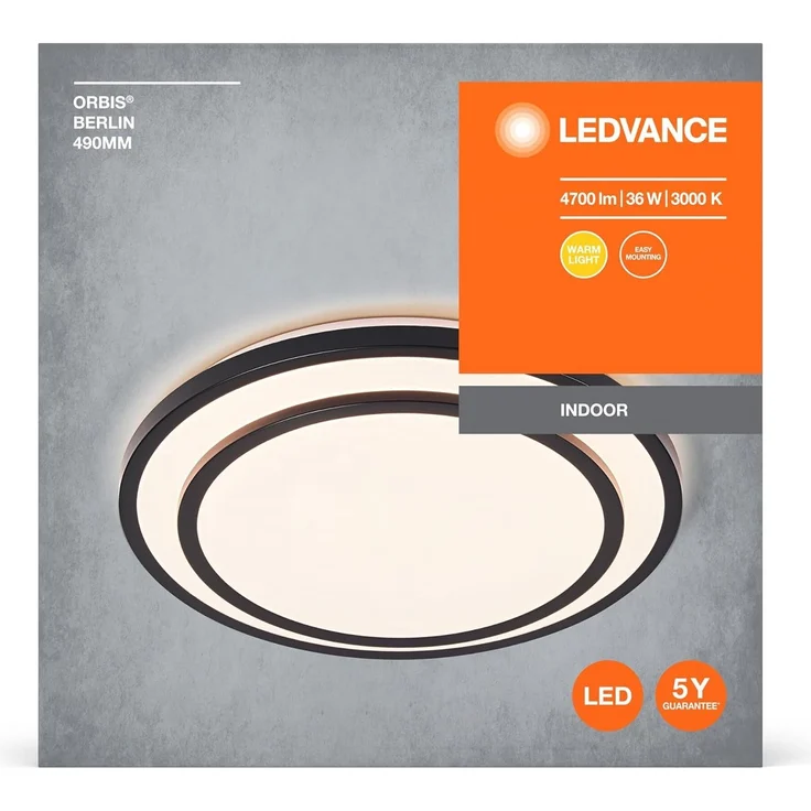 Ledvance LED Deckenleuchte Orbis Berlin Ø 49 cm warmweiß schwarz – Bild 9