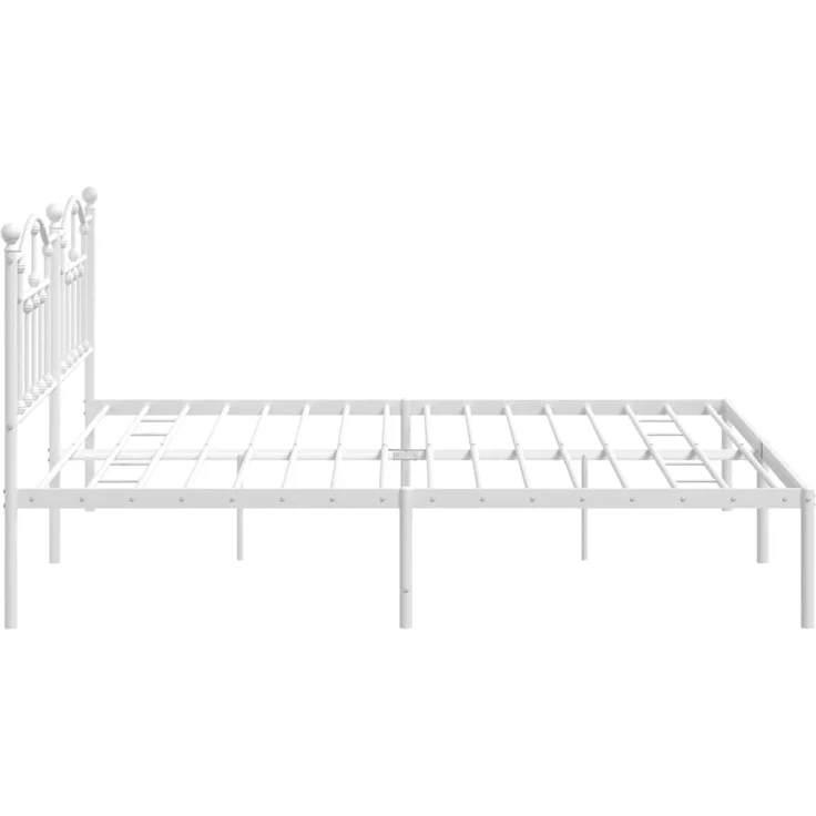 vidaXL Bettgestell mit Kopfteil Metall Weiß 193x203 cm 353494 – Bild 5