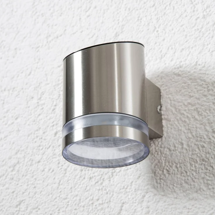 Lindby Außen-Wandleuchte Salma, LED, Edelstahl Alu universalweiß IP44, 1 x 0,5 W LED, universalweiß – Bild 6