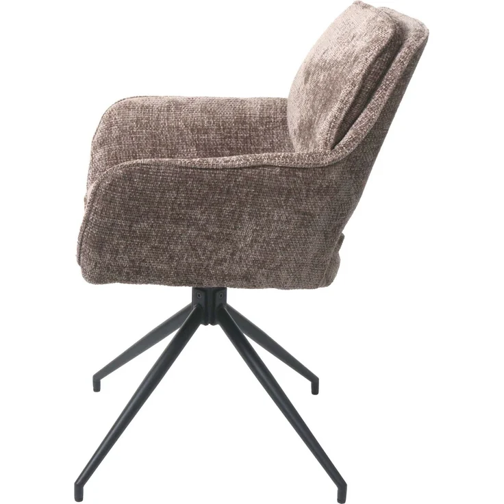 2er-Set Esszimmerstuhl HWC-N74, Küchenstuhl, drehbar Auto-Return, Stoff Chenille (490g/m²) ~ braun – Bild 8