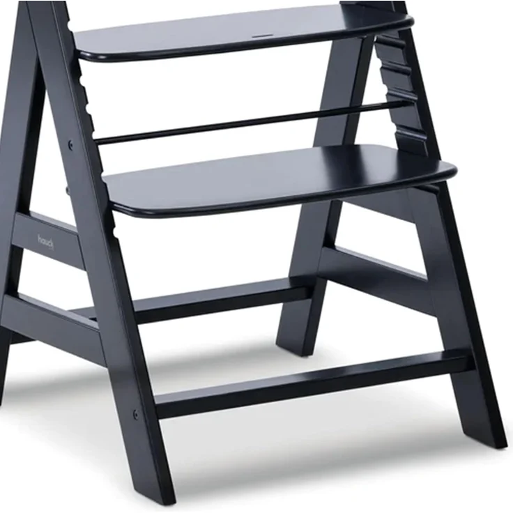 Hauck Kinder Hochstuhl Alpha+ - Mitwachsender Holz Babystuhl (FSC zertifiziert), Kinderhochstuhl ab 6 Monate, verstellbar, mit Schutzbügel, Schrittgurt und 5-Punkt-Gurt - Schwarz – Bild 11