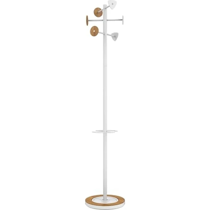 Unilux Garderobenständer BORA BAMBOO 400153729 178cm 6 Haken weiß – Bild 1
