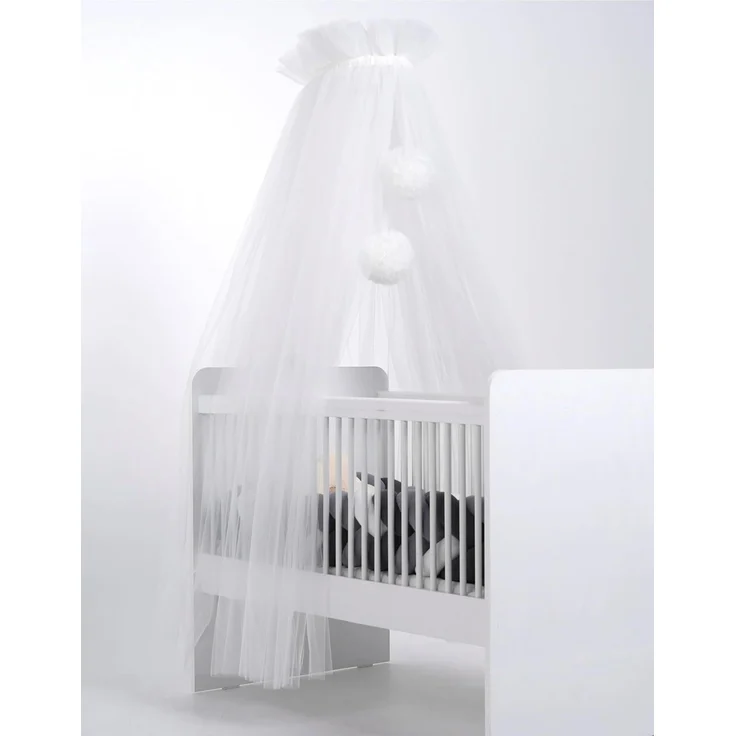 Baby Fancyroom Betthimmel Tüll Betthimmel für Babybett Babywiege Beistellbett Moskitonetz, 165cm lang, mit 2 Bommeln – Bild 1