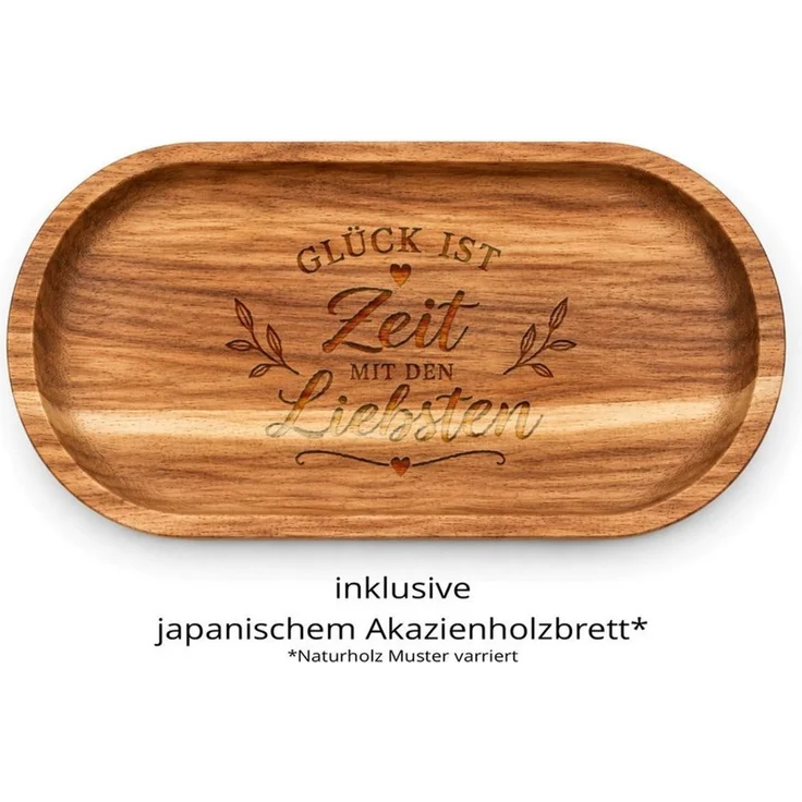 Sunnywall Tasse Oma & Opa Gravur Tassen-Set mit japanischem Akazienholzbrett, 3-tlg, Keramik, edle Gravur, farbiger Innenbereich – Bild 2