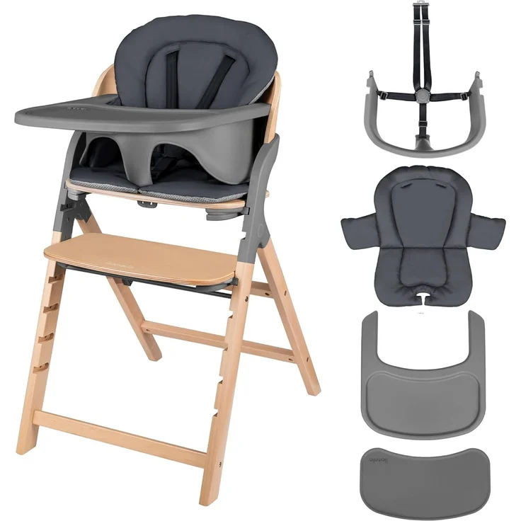 lionelo Hochstuhl MEGAN (Sitzkissen + Tablett), 3in1/mitwachsend/bis 110kg belastbar/werkzeuglos verstellbar