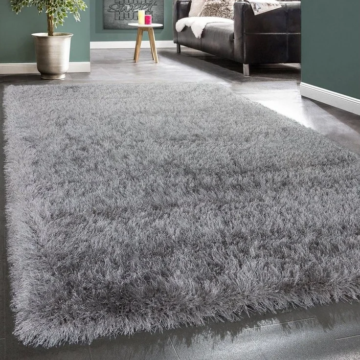 Paco Home Hochflor-Teppich Glamour 300, rechteckig, Höhe: 70 mm, Uni Farben, mit weichem Glanz Garn, auch als Läufer erhältlich – Bild 1