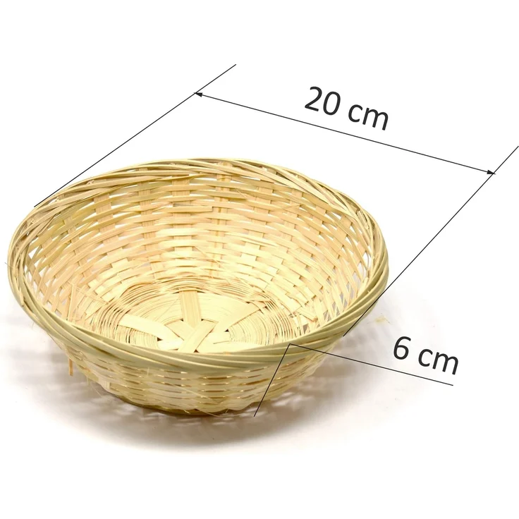 Lashuma Aufbewahrungskorb (Set, 5 St), Dekokörbchen Ø 20 cm, runde Bambuskörbe geflochten – Bild 7