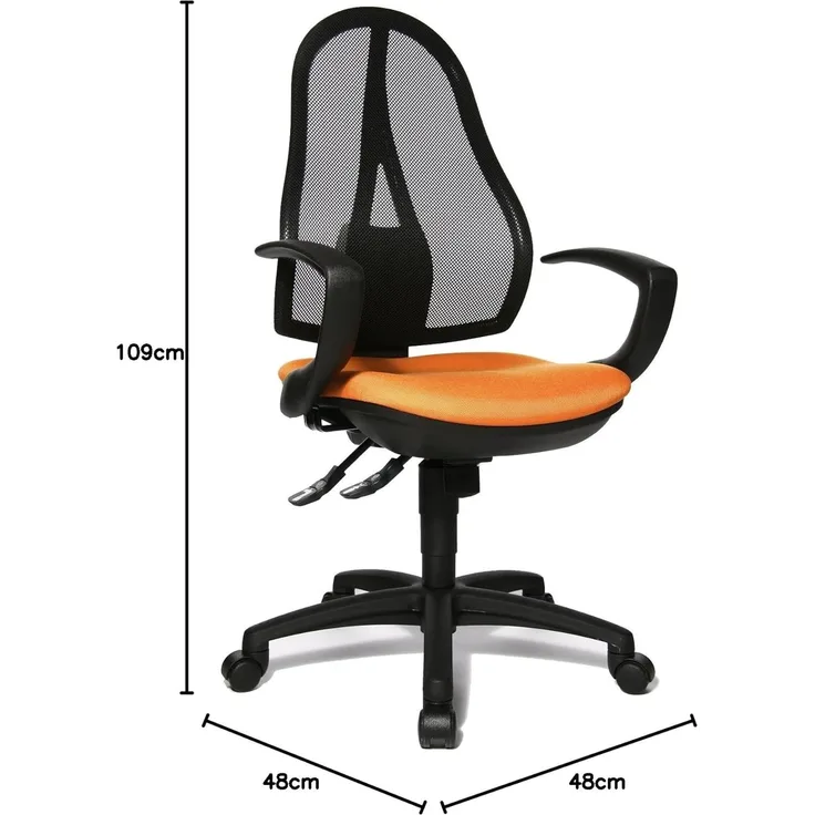 Topstar OP20QG04 Open Point SY, Bürostuhl, Schreibtischstuhl, ergonomisch, inkl. Armlehnen, Stoffbezug, orange