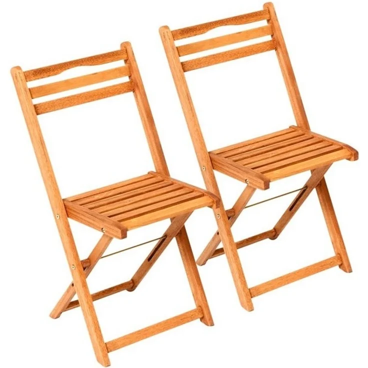 MERXX Gartenstuhl Porto (Set, 2 St), 2er Set, Eukalyptusholz, klappbar, braun – Bild 4