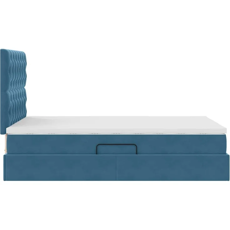vidaXL Aufbewahrungsbett mit Matratze Dunkelblau 120 x 200 cm Samt 3372085 – Bild 10