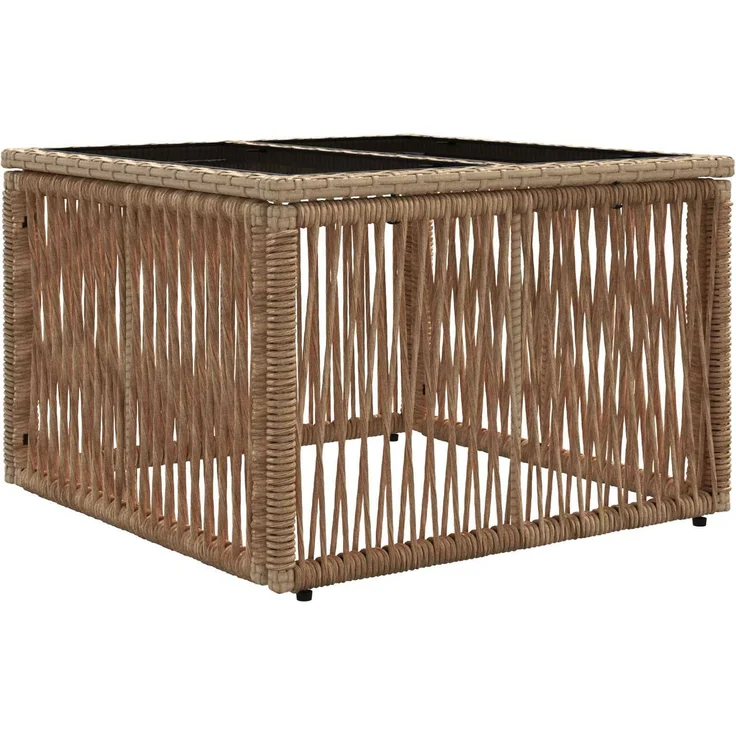 vidaXL Gartentisch Beige und Schwarz 55 x 55 x 37 cm 42035135 – Bild 2