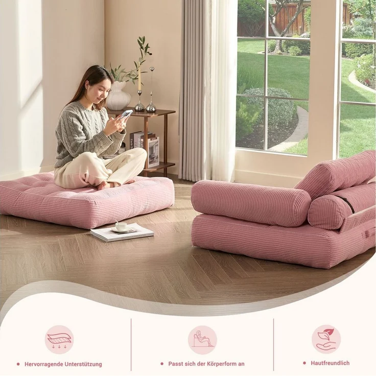 LITBIRD Schlafsofa faltbar, 4-in-1 Multifunktionssofa, Sitzsack-Sofa, Relaxsessel, 1 Teile, Spielsofa & Gästebett für kleine Räume – Bild 4