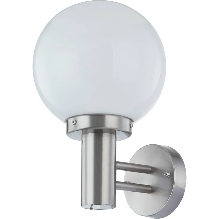 Lindby Außen-Wandleuchte Nada, Edelstahl Alu IP44, 1 x 60 W