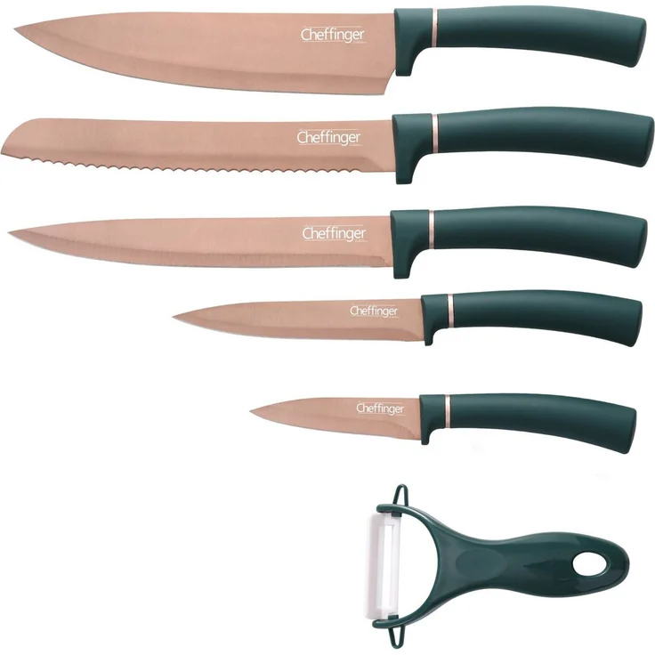 Cheffinger Topf-Set 6 tlg Edel Messerset Messer Fleischmesser Brotmesser, (6-tlg) – Bild 4