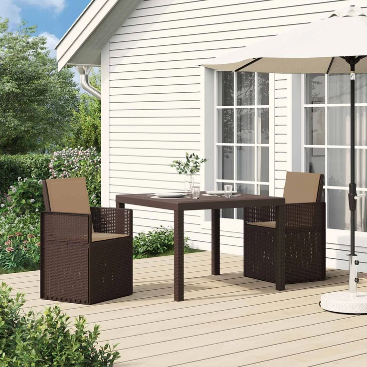 vidaXL Garten Esszimmerstühle 2 pcs Braun und Taupe PP 899995 – Bild 1