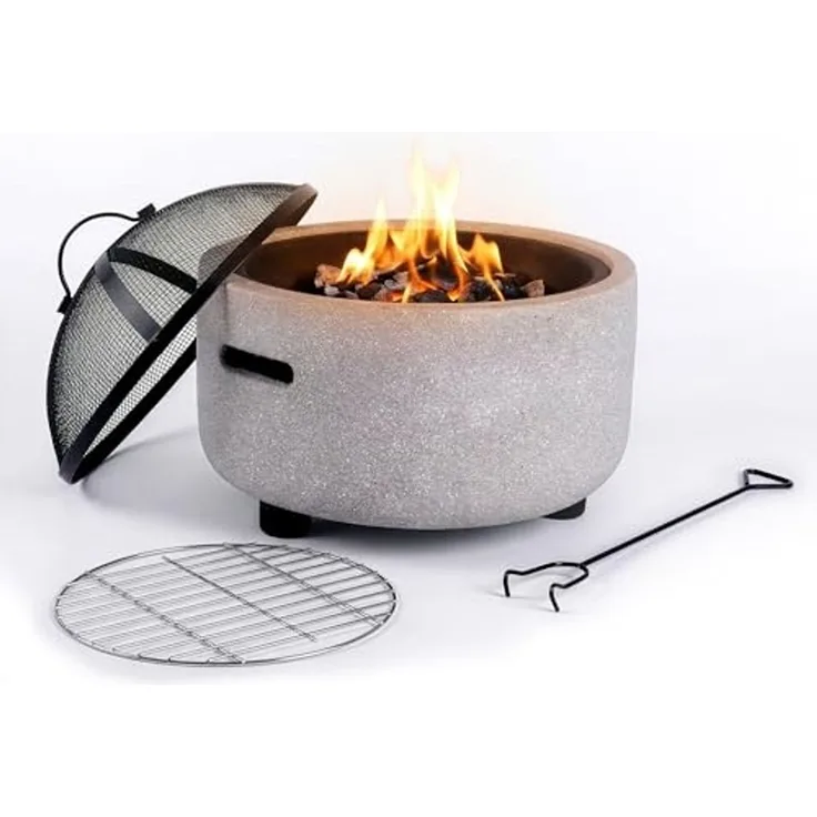 Relaxdays Feuerschale in Steinoptik