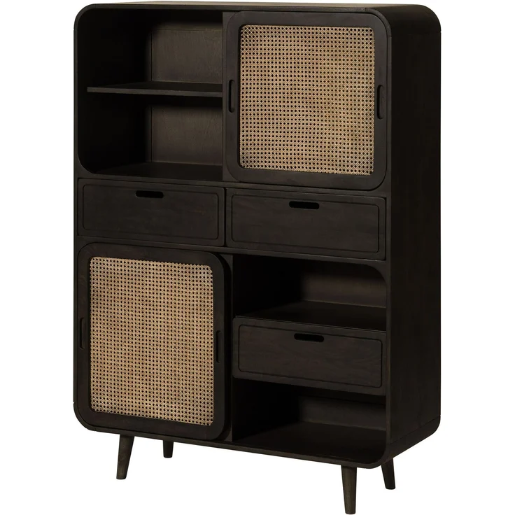 Highboard Mango 110 x 40 x 150 dunkelgrau lackiert VALENCIA #210 – Bild 1