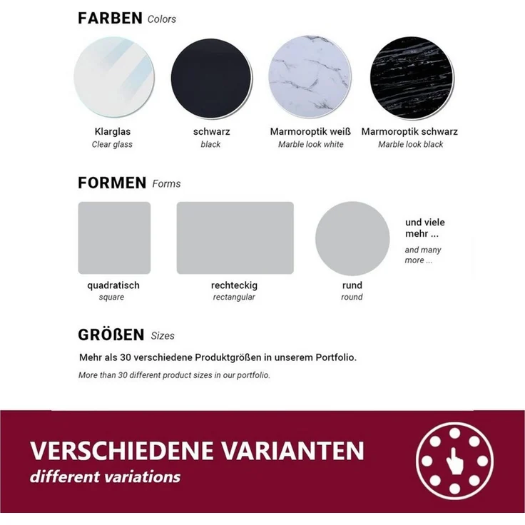 HOOZ Servierplatte Glasablage Ø 50 cm ESG Sicherheitsglas Schwarz – Tischplatte/Kamin, ESG Glas, (Dekoplatte Glas, 1-tlg, pflegeleichte Glasplatte), Präsentationsplatte, Käseplatte, Tortenplatte, Glas Tablett für Feiern – Bild 4