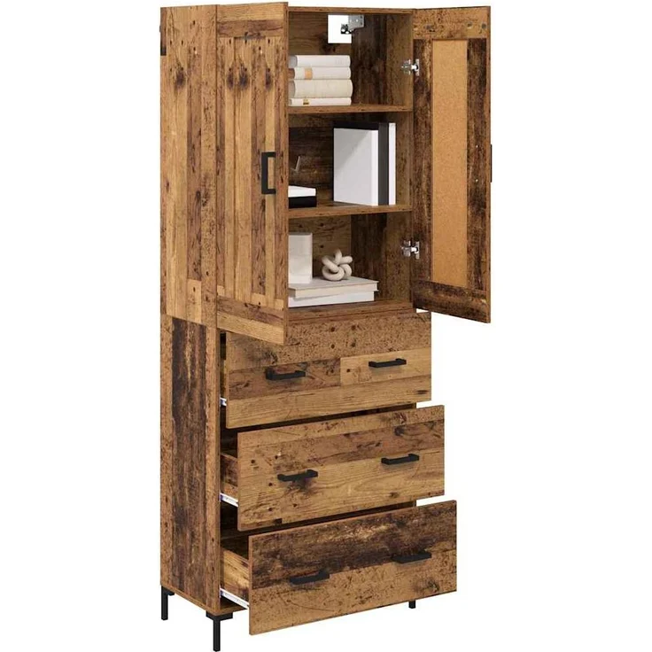 vidaXL Highboard mit Schubladen 2 pcs Altholz Holzwerkstoff 3415660 – Bild 2