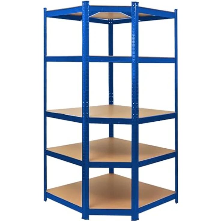 PROREGAL Eckregal Ragnar 1x: 180 x 90 x 60 cm Blau Fachlast 175kg, Kellerregal, Steckregal, Garagenregal, Lagerregal – Bild 6