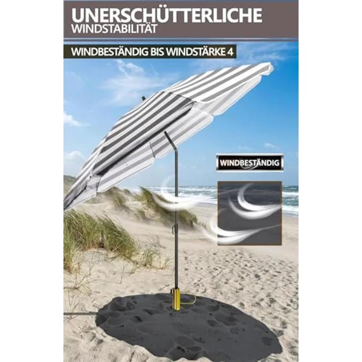 4smile Schirmständer Erdspieß aus Metall – Stabiler Sonnenschirmhalter Rasendorn, Bodenhülse Sonnenschirm für Strand & Garten – Bild 6