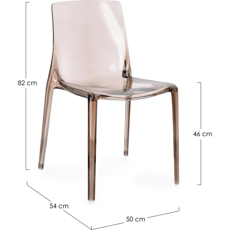 Gartenstuhl Adele 4er-Set Kunststoff, modern stapelbar, Coffee Braun, für Innen- und Außenbereich – Bild 4
