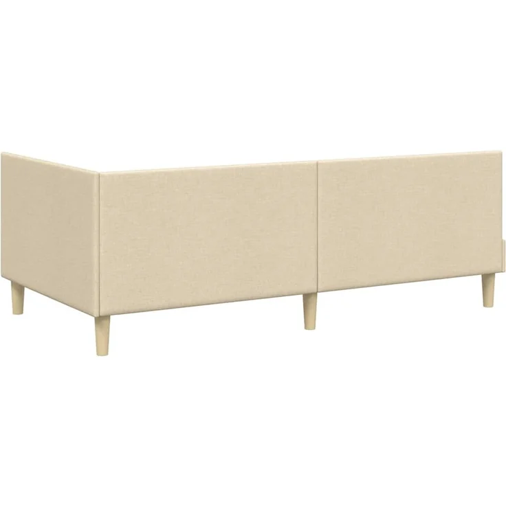 vidaXL Eckbettgestell mit Matratze 2 stk. Creme 100 x 200 cm Stoff 3393755 – Bild 9