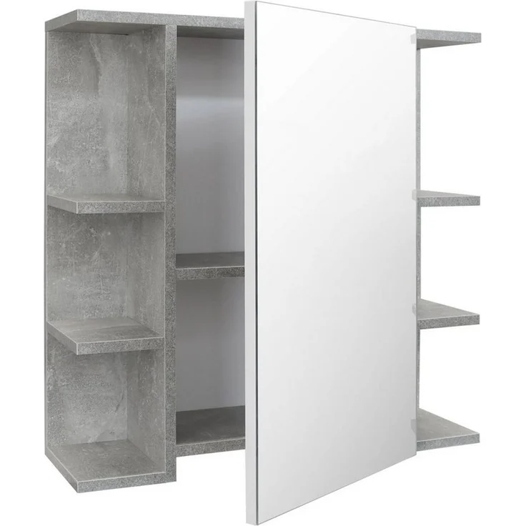 Stabilo Sanitär Hängeschrank Eintüriger Spiegelschrank in Marmor Optik mit 6 Seitenflächen (1-St) Spiegelschrank mit 6 Seitenflächen – Bild 3