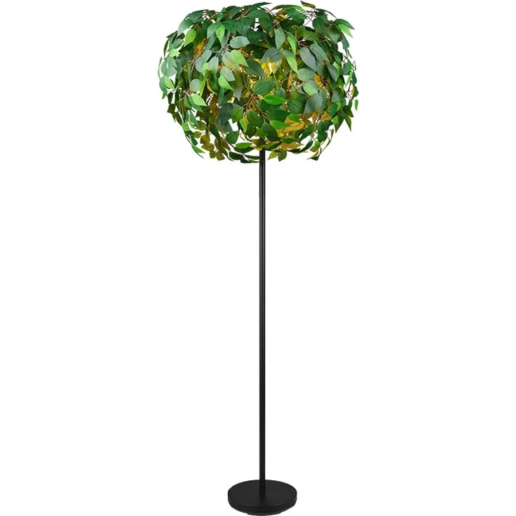 Stehleuchte, Blätter-Design, 3 Flammig, Grün, H 180 cm