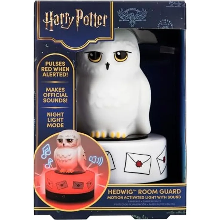 Paladone Hedwig Bewegungsmelder, Raumwächter und Nachtlicht, offiziell lizenzierte Harry Potter LED-Lampe und Sicherheitsalarm für Kinderzimmer, Teenager und Zuhause, Geschenk für Potterheads